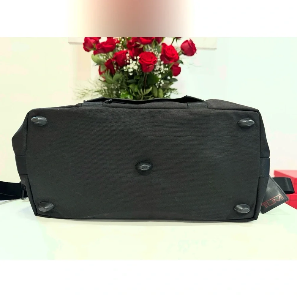 TUMI Alpha 2 Large Soft Travel Satchel in Black Bag